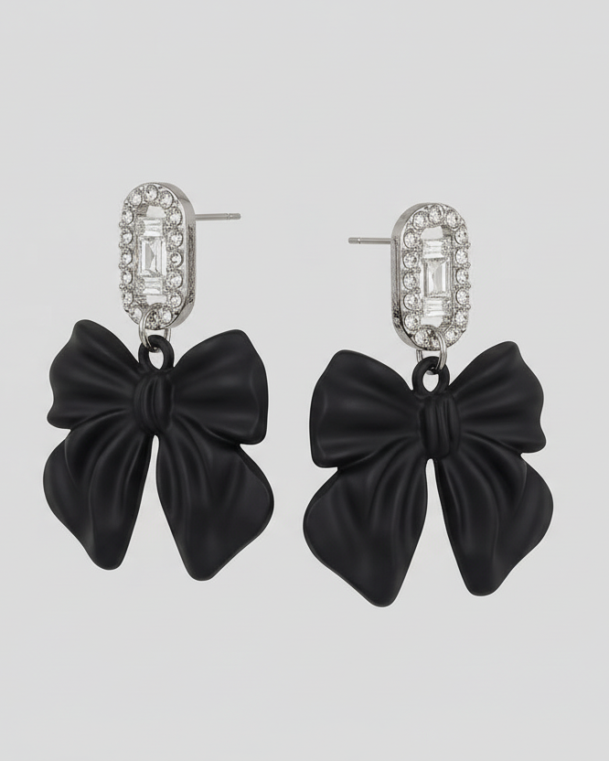Black Bow Earring