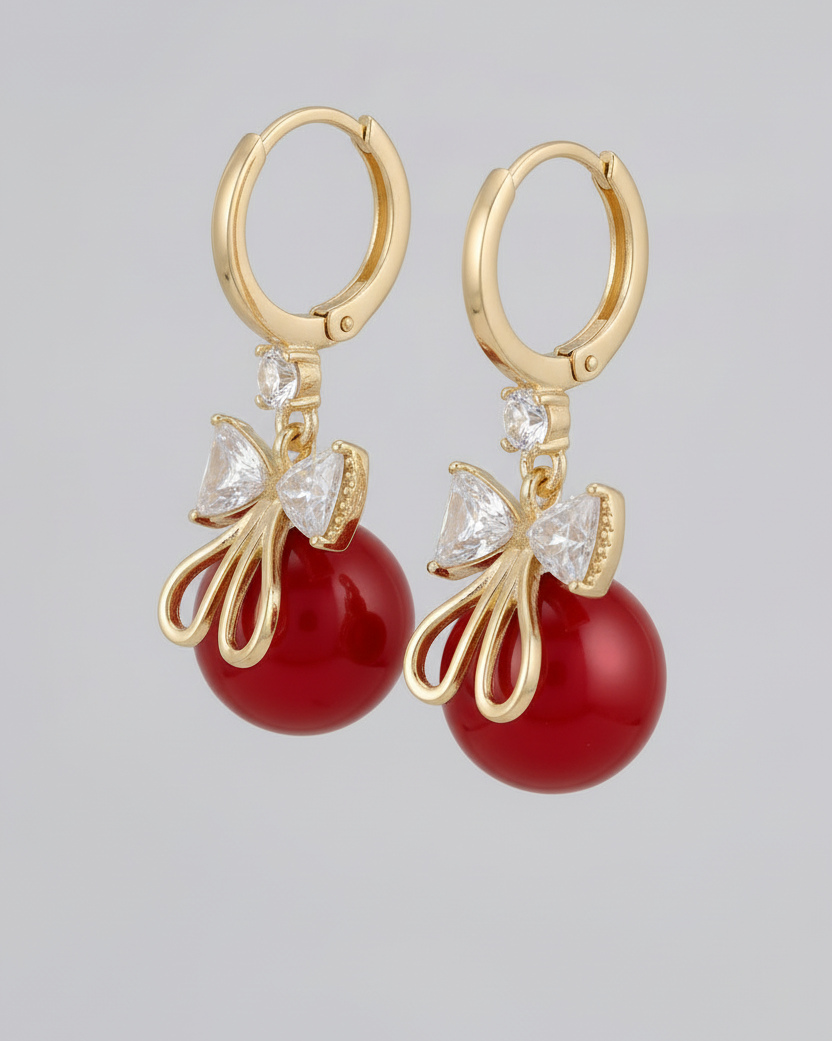 Bow Cherry Earrings