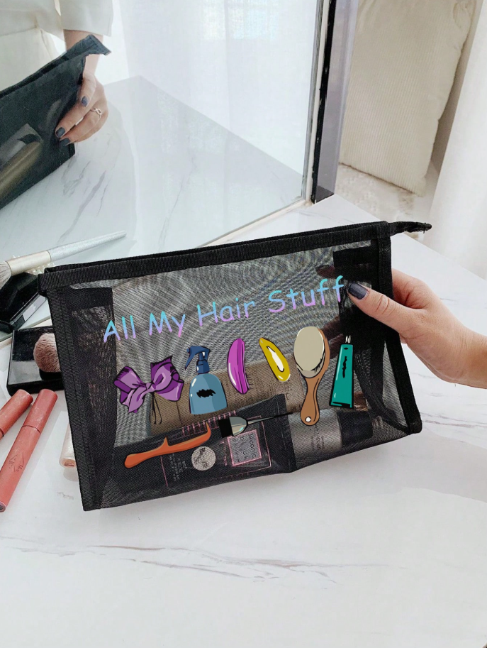 Mesh Cosmetic & Hair Stuff Bag