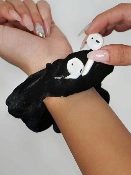 1pc Velvet Hair Ring Hidden Pocket