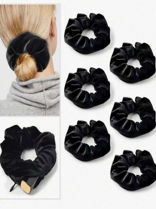 1pc Velvet Hair Ring Hidden Pocket