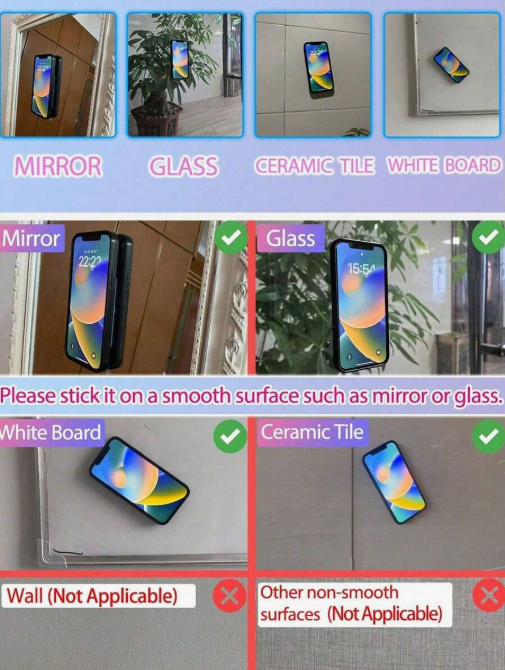 8pcs Silicone Suction Phone Holder