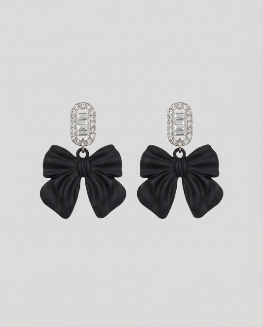 Black Bow Earring