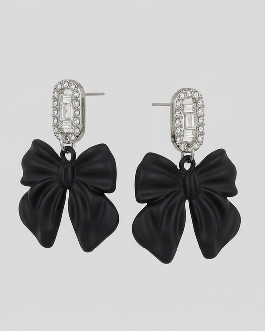 Black Bow Earring