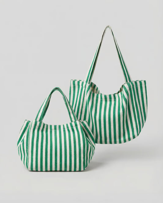 Green Stripes Tote Bag