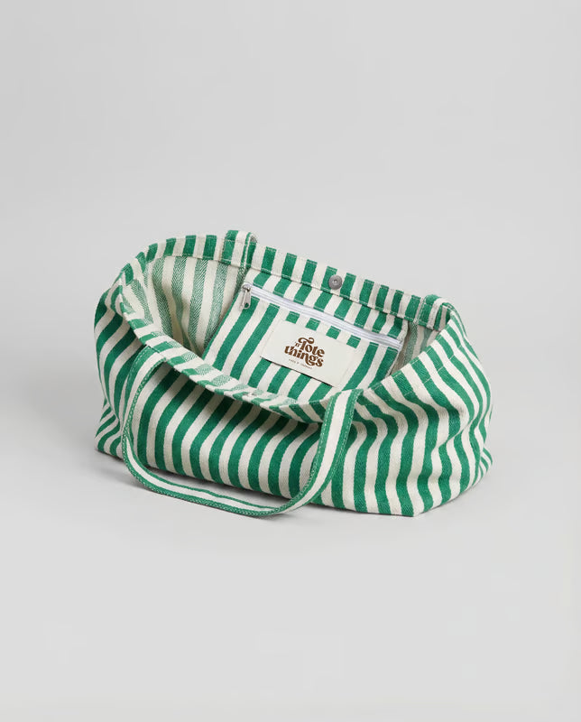 Green Stripes Tote Bag