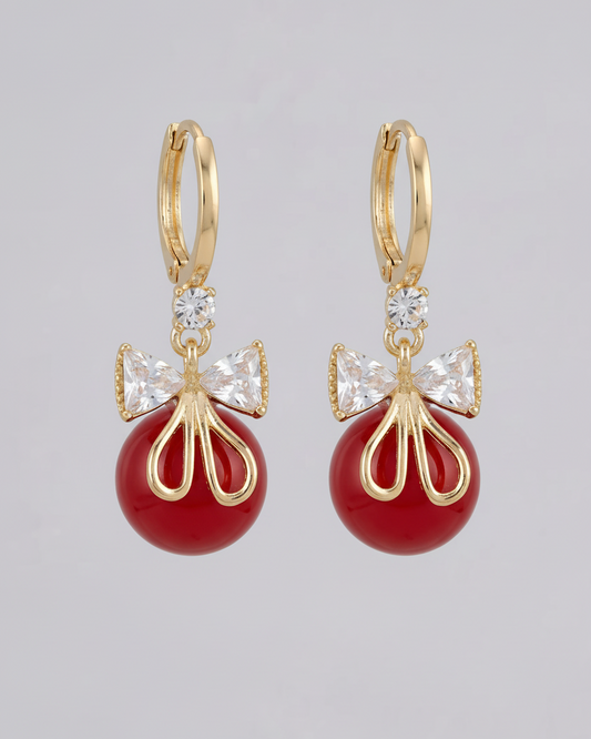 Bow Cherry Earrings