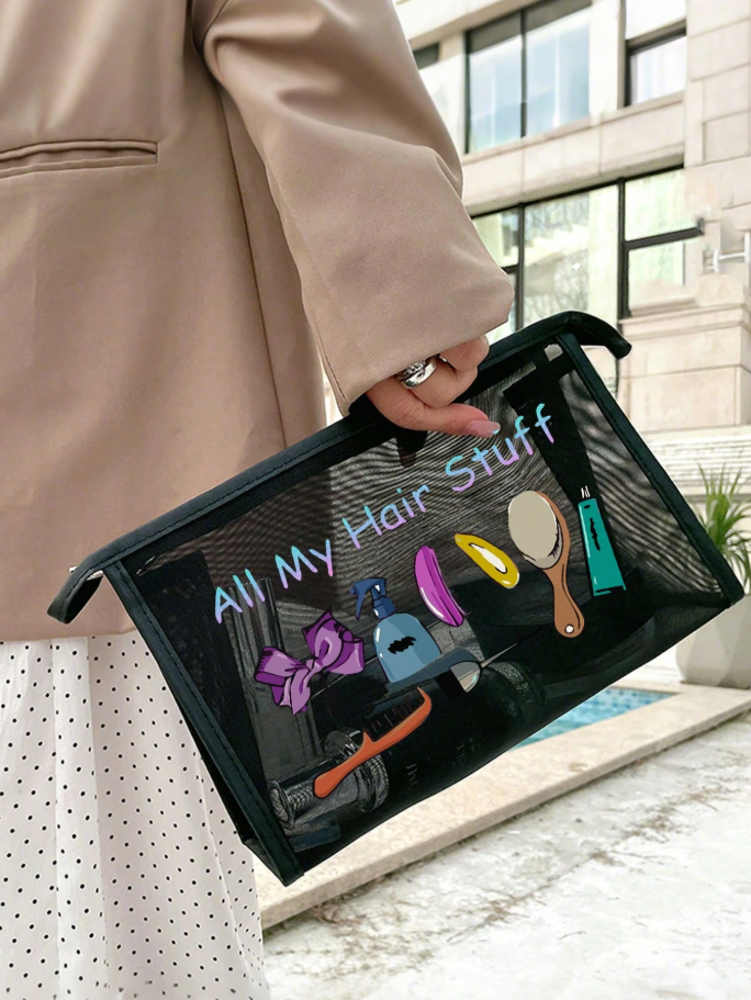 Mesh Cosmetic & Hair Stuff Bag