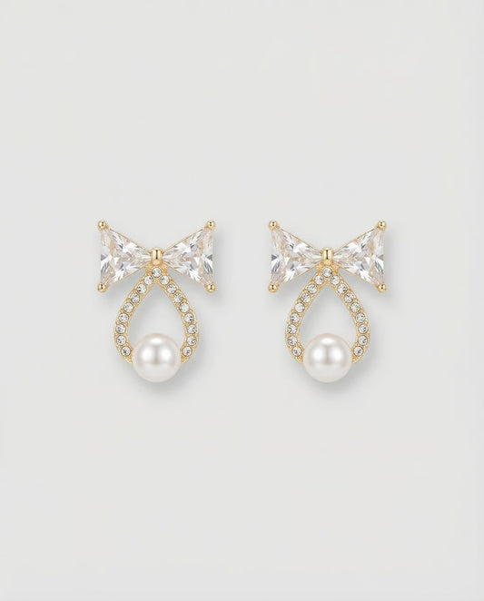 Pearl Bow Earrings