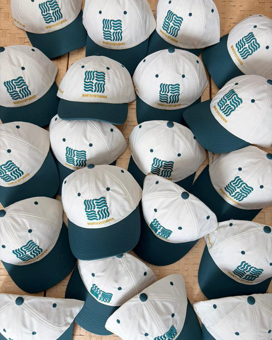 Beige/Forest Green Cap